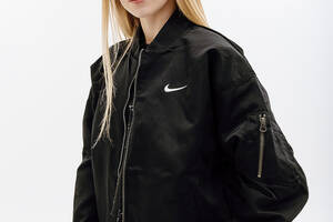 Женская Куртка Nike W NSW VRSTY BMBR JKT Черный L (7dDV7876-010 L)