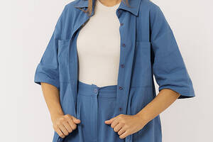 Женская рубашка оверсайз L синий Yuki ЦБ-00222121