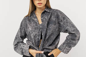 Женская рубашка с длинным рукавом L серый Crep ЦБ-00228539