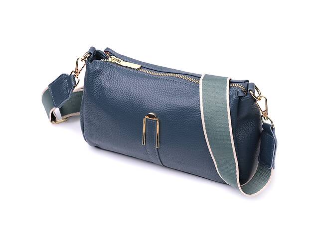 Женская сумка через плече из натуральной кожи Vintage 22287 Синяя