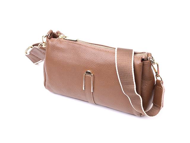 Женская сумка через плече из натуральной кожи Vintage 22288 Бежевая