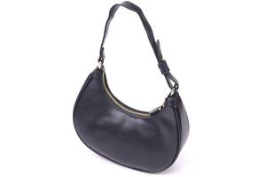 Женская сумка-хобо из натуральной гладкой кожи 21288 Vintage Черная