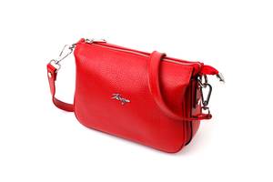 Женская сумка на плечо KARYA 20845 кожаная Красный