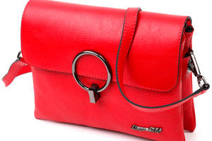 Женская сумка на плечо KARYA 20857 кожаная Красный