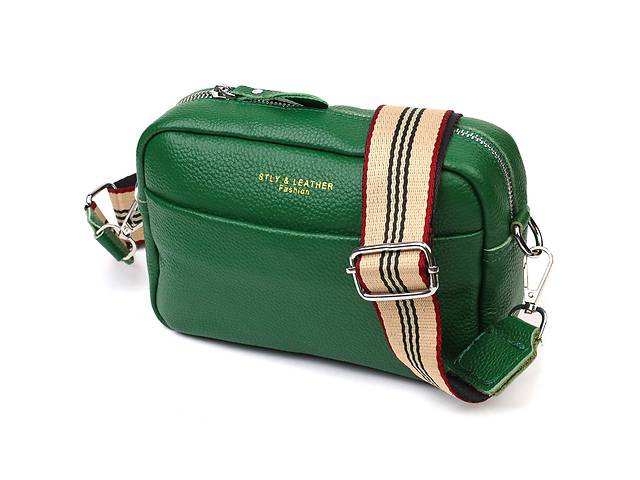 Женская сумка на плечо из натуральной кожи 22120 Vintage Зеленая