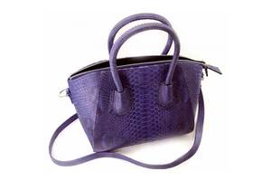 Женская сумка Piton Bags из кожи питона 37х37х17 см Синяя (DN32671A)