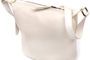 Женская сумка с одной длинной ручкой из натуральной кожи Vintage 22307 Белая