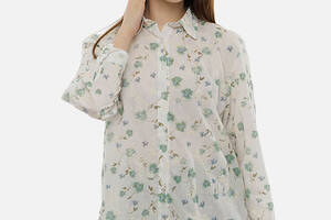 Женская удлиненная рубашка L молочный Topshow ЦБ-00216308