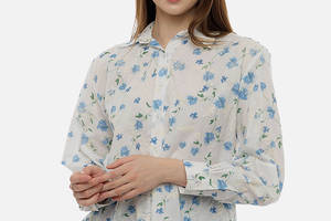 Женская удлиненная рубашка S молочный Topshow ЦБ-00215287