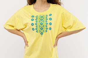 Женская вышиванка с коротким рукавом XL желтый YUKI ЦБ-00224748