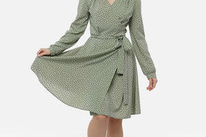 Женское демисезонное короткое платье Yuki 50 Оливковый ЦБ-00210701 (SKT000890368)