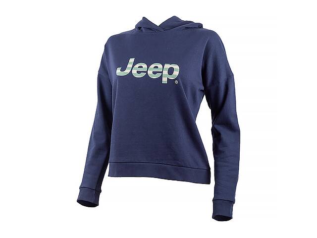 Женское Худи JEEP HOODED CROPPED SWEATSHIRT Striped Print Синий S (O102609-A184 S)