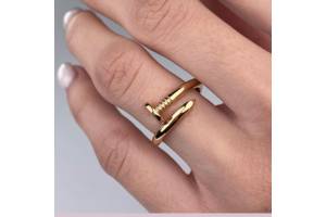 Женское кольцо Гвоздь - серебряное позолоченное кольцо Гвоздь