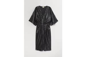 Женское платье H&M 34 черный пайетки 1712682334