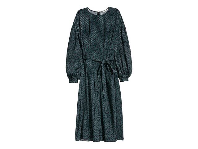 Женское платье H&M 36 зеленый цветы 1211599084