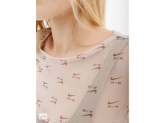 Женское Платье Nike W NSW AIR AOP MESH LS DRESS Бежевый XS (7dDV8249-292 XS) - Фото 3