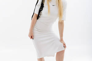 Женское Платье Nike W NSW ESSNTL MIDI DRESS Белый L (7dDV7878-100 L)