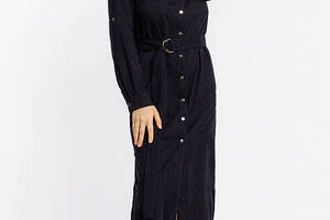 Женское платье с длинным рукавом Yuki 44 Темно-синий ЦБ-00210695 (SKT000890343)