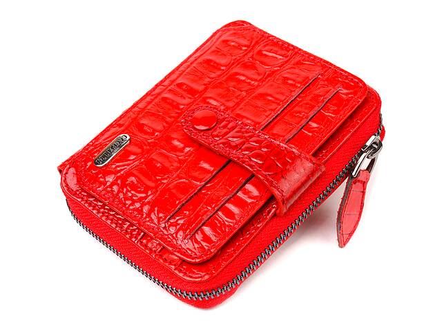 Женское портмоне из натуральной фактурной кожи CANPELLINI 21489 Красное