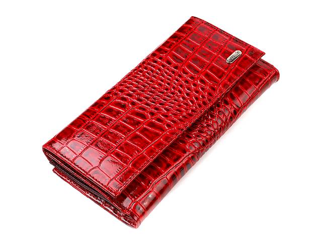 Женское портмоне из натуральной кожи с тиснением под крокодила CANPELLINI 21852 Красный
