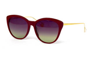 Женские брендовые очки Gucci 0112bl3 Бордовый (o4ki-12418)