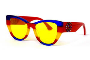 Женские брендовые очки Gucci 3876-blue-red Красный (o4ki-12340)