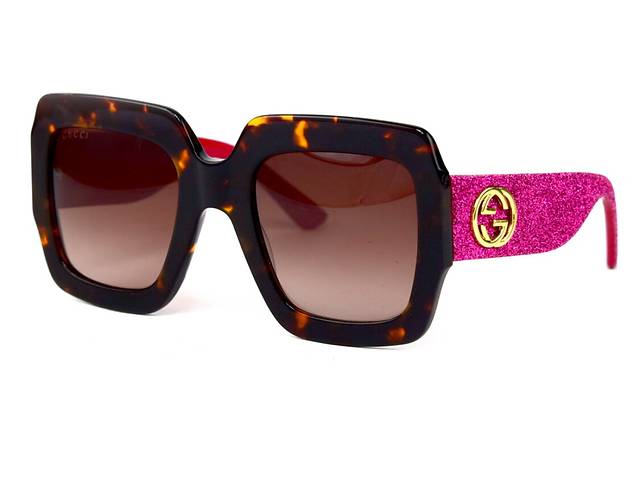 Женские брендовые очки Gucci gg102s-red-leo Коричневый (o4ki-12417)