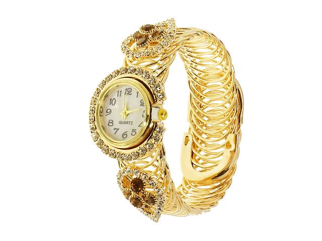 Женские часы наручные Supretto с цветочным орнаментом Золотистый (50820001)