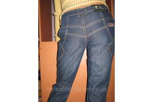 Жіночі джинси, утеплені, зимові, р-р 46-48, б/в, синього кольору