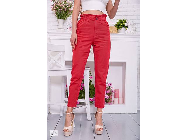 Женские прямые джинсы МОМ красного цвета 164R2010 Ager 29