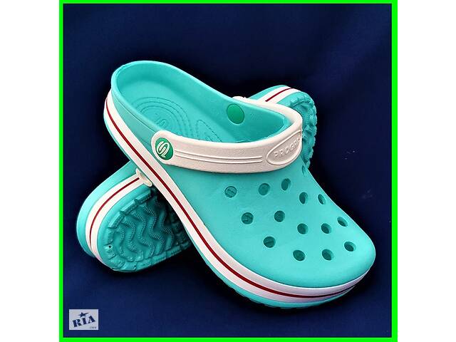 Женские Тапочки CROCS Бирюзовые Кроксы Шлёпки Сланцы (размеры: 36,37,38,39,40,41)