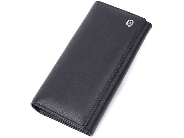 Женский кошелек горизонтального формата из натуральной кожи ST Leather 22513 Черный