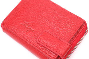 Женский кошелек на молнии из натуральной кожи KARYA 21342 Красный