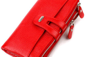 Женский кошелек с удобным функционалом из натуральной кожи CANPELLINI 21895 Красный