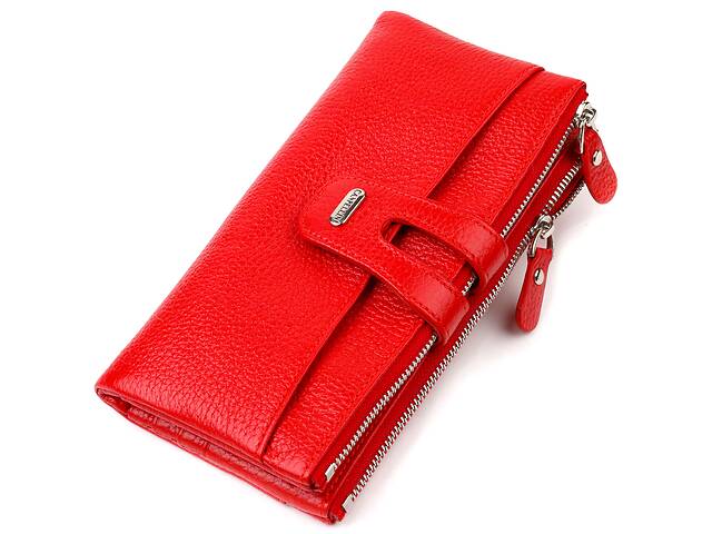 Женский кошелек с удобным функционалом из натуральной кожи CANPELLINI 21895 Красный