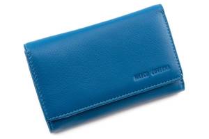 Женский кошелек из кожи с монетницей на молнии Marco Coverna MC-1418-32 (JZ6631) голубой