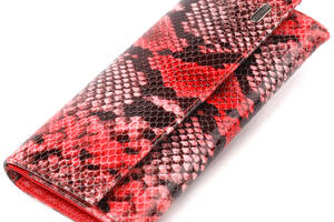 Женский кошелек из натуральной фактурной кожи с тиснением под змею CANPELLINI 21627 Разноцветный