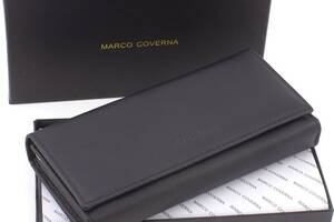 Женский кошелек из натуральной кожи на два отделения 18,5х9 Marco Coverna MA246-Black(17174) чёрный