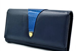 Женский кожаный кошелек Cossroll Тёмно-синий (new-blue-4)