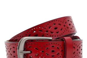 Женский кожаный ремень Borsa Leather CV1ZK-040r-red красный