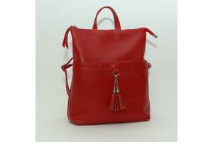 Женский кожаный рюкзак 30х8х26 см Black Owl Красный (2000001558546)