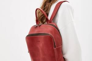 Женский кожаный рюкзак TARWA RR-2008-3md Красный