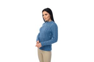 Жіночий светр з коміром стійка SVTR 414 джинс 46-48