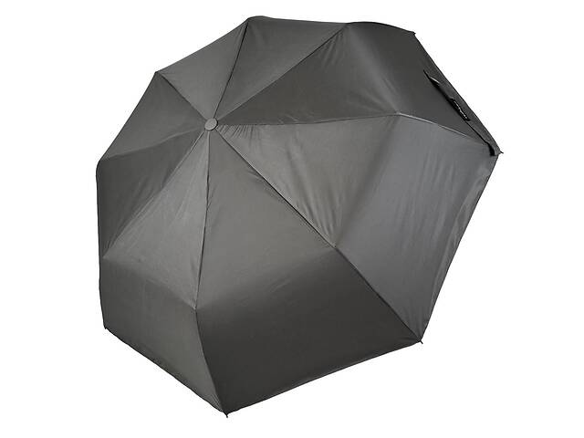 Женский однотонный зонт полуавтомат от TNEBEST с серебристым покрытием изнутри серый 0614-2
