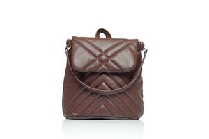 Женский рюкзак-сумка Sambag Loft стеганый шоколадный (22011020)