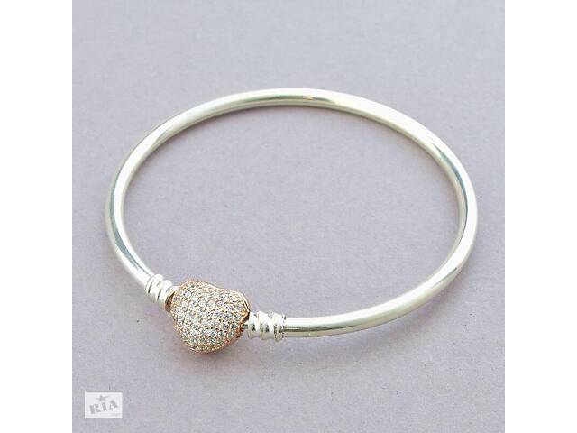 Женский серебряный браслет Pandora style Фианит Серебро 925 19 см.