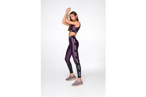 Женский спортивный комплект леггинсы и топ Designed for Fitness PRO New Perform Pro Purple S Фиолетово-черный