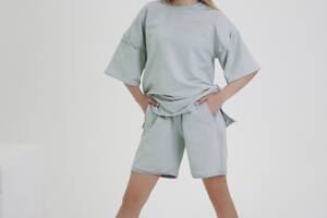 Женский спортивный костюм: футболка и шорты indigo.limited ID 121 Бледно - голубой L