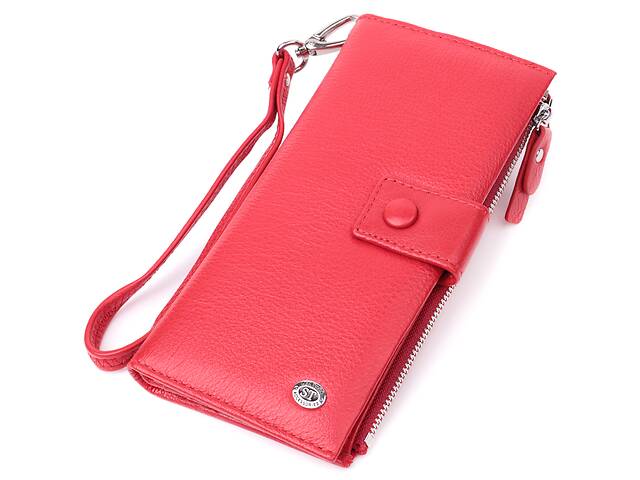 Женский вертикальный кошелек-клатч из натуральной кожи ST Leather 22536 Красный