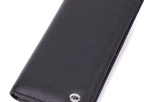Женский вертикальный кошелек на магнитах из натуральной кожи ST Leather 22538 Черный